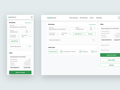 LeaseOnline - Lessor form