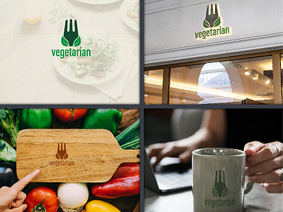 Vegetarian Logo Concept.