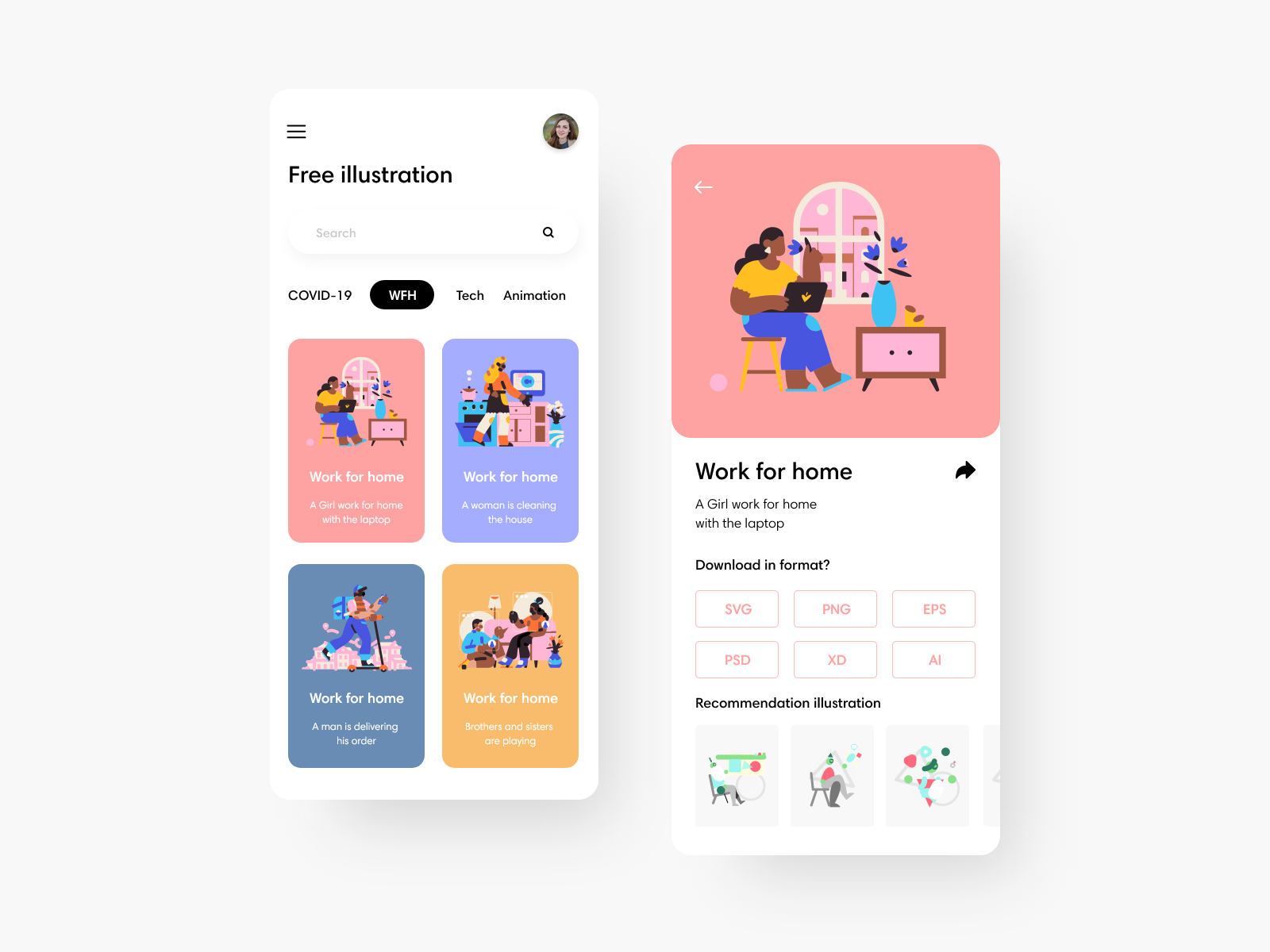 App design - illustration by Luky Erdiand 🦖 on Dribbble