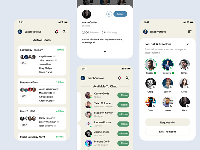 Clubhouse Redesign For Mobile App app clubhouse figma ios mobile mobile app redesign ui