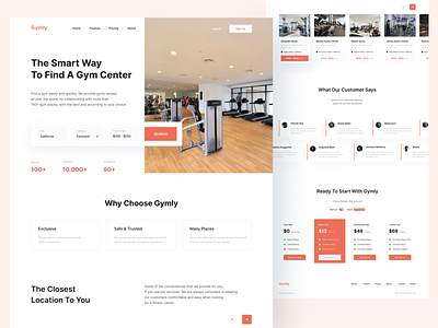 Gymly - Homepage UI android clean fitness gym homepage ios mobile app webdesign website workout