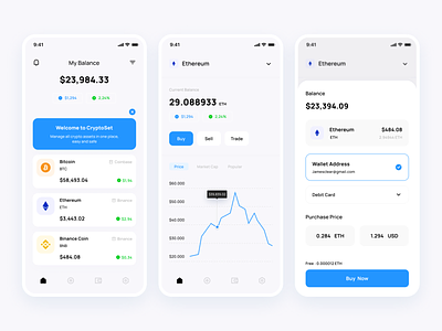 Crypto Exchange android app clean crypto cryptocurrency exchange ios mobile mobile app simple ui