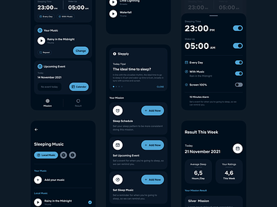 Sleep App android app clock dark ios material mobile mobile app simple sleep timer