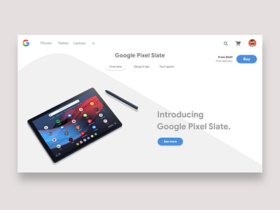 Google Pixel Slate Websites design