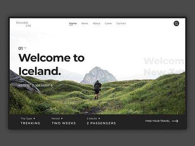 Find Your Adventure adventure concept debut design hello dribbble minimal travel typography ui ux web website