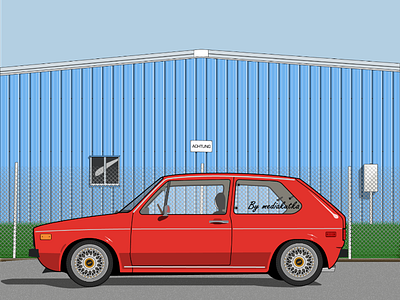 Volkswagen Golf mk1 Illustration art automotive car design golf graphics illustration vector volkswagen