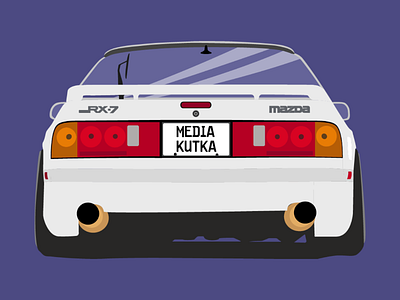 Mazda Rx7 FD illustration art automotive car design graphics mazda rx7 vector