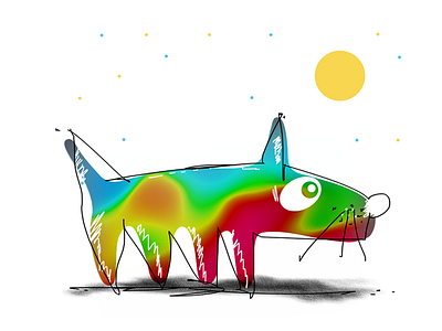 Regenbogenhund cologne dog donation illustration rainbow