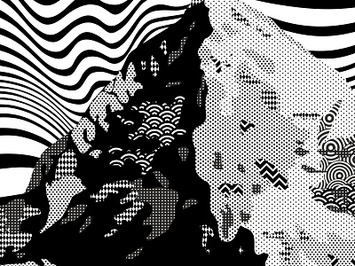 Eiger blackandwhite eiger graphic illustration mountain pattern patterndesign posterdesign