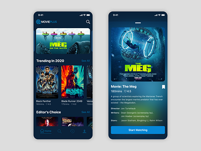 Movie Plus App Design adobexd app app design app ui design interaction ios madewithadobexd movie app sachin mittal ui user inteface