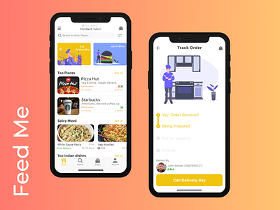 Feed Me ( Food Delivery App) adobexd app app design app ui design design app food delivery app interaction ios ui user inteface ux