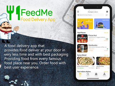 Feed Me ( Food Delivery App) UI/UX adobexd android app app design app ui design interaction ios ui user inteface ux