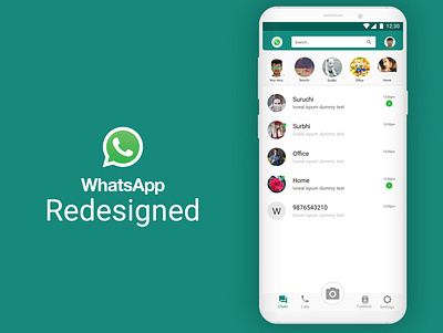 WhatsApp redesign + New features adobexd android app app design app ui design interaction ios redesign ui user inteface ux whatsapp