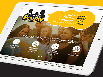 Website People Language School adaptive design flatdesign interface landingpage mobile responcive site ui uidesign ux website