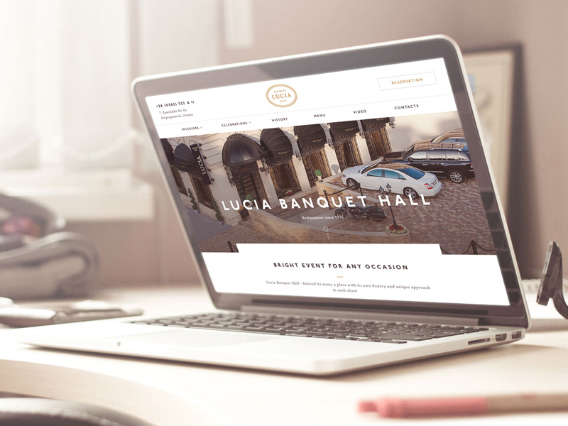 Website Lucia Banquet Hall site responcive mobile adaptive landingpage website interface flatdesign design uidesign ux ui