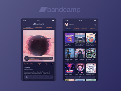 Bandcamp dark mode bandcamp dark mode mobile purple redesign ui