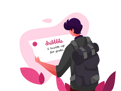 Dribbble Invite Up for grabs branding clean design flat grab illustration invite minimal