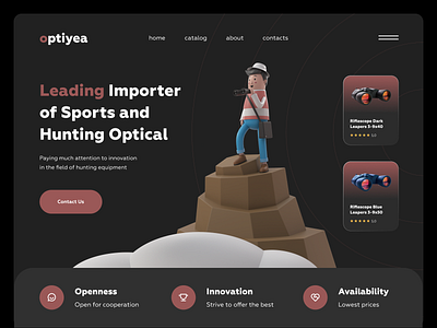 WEB SITE DESIGN: LANDING PAGE HOME PAGE UI | GLASSES | STORE