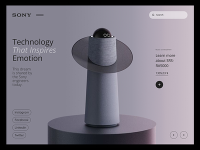 SONY - PROMO SITE FOR SOUND EQUIPMENT | SOUND SPEAKER | MUSIC appliances clean figma flat grey grid landing minimalism modern typography music promo shop sony sound engineering store ui ux webdesign website wireless speaker