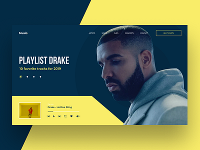 MUSIC PORTAL | DRAKE | FEDOROV DESIGN animation concept design drake flat illustration minimal motion music ui ux