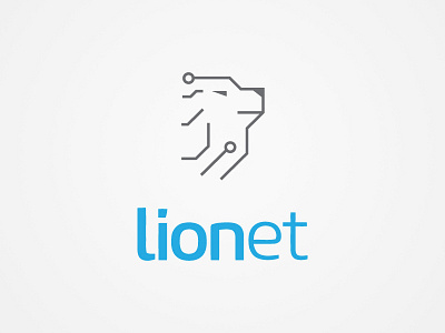 Lionet logo Proposal computers electronics lion logo