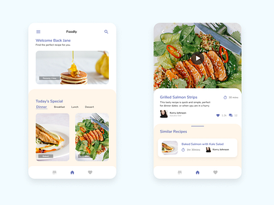 Foodly Recipe App mobile app mobile design mobile ui recipe