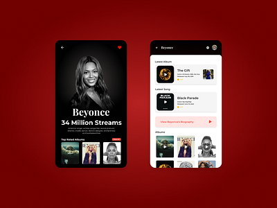 Artist Streaming App design mobile mobile ui modern music ui