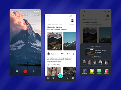 Daily UI 010 - Social Share camera design mobile mountains photos sharing social share ui