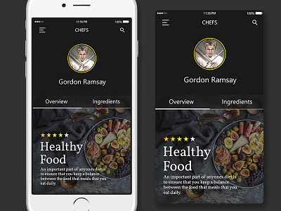 Simple food app design chef design food gradient interface ui ux