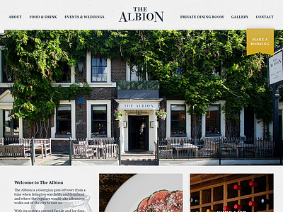 The Albion Pub Redesign bar design engraving food pub redesign restaurant website