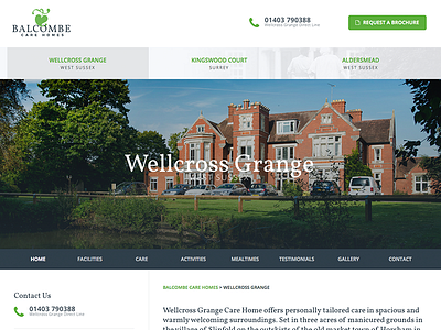 Balcombe Care Homes Redesign care design green home redesign website