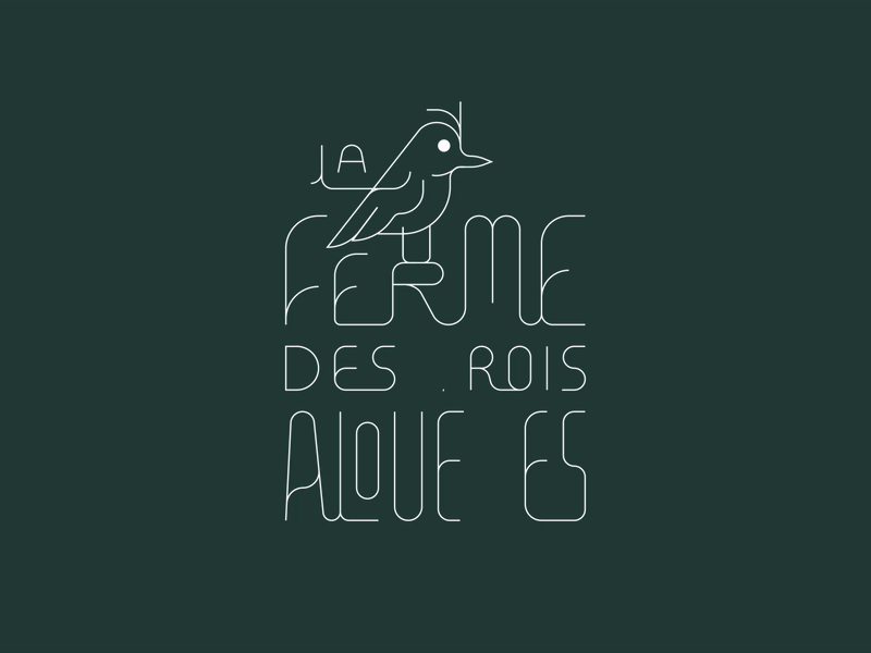 La Ferme des 3 Alouettes - Logo Animation alouette bird branding customtype farm grow logo motion outline plant vector wind