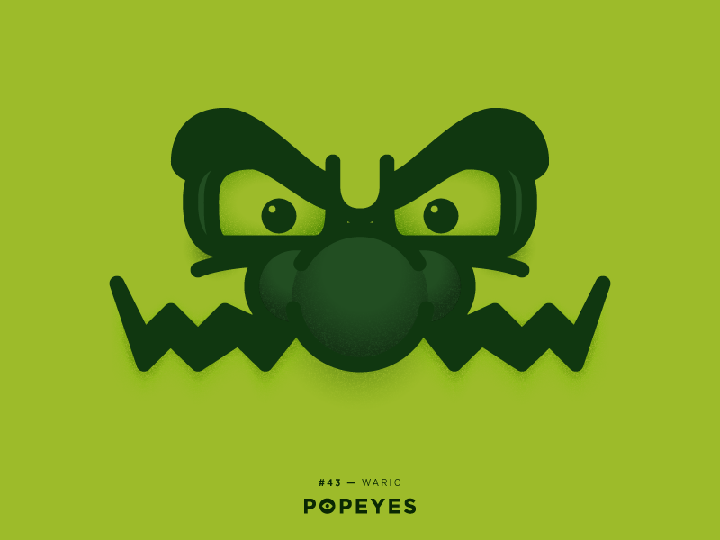 WARI◉ 8BIT wario eyes popeyes retro game boy 8bit