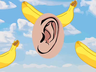 bananear 2d 2d art background design fun funny illustration vector