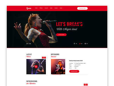 Entertainment & Music Event Show Template app design entertainment psd typography ui ux web website