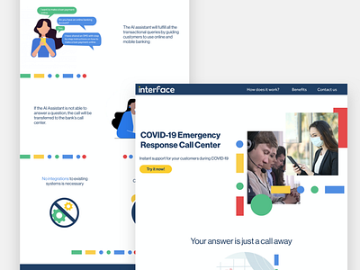 COVID-19 Emergency Response Call Center for banks app design illustration minimal type ui ux vector web website