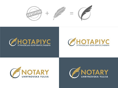 Logo for notary design flat logo vector