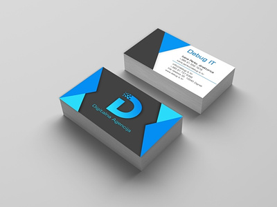 Debug IT branding business card graphic design logo vector