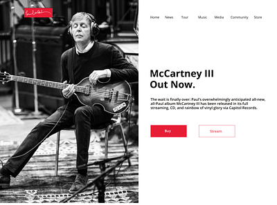 McCartney III concept mccartney music paul paul mccartney thebeatles ui ux web webdesign website