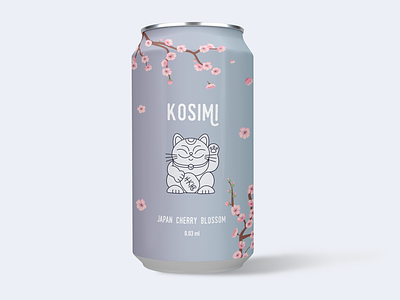 Soda Packaging design brand branding cherry blossom graphic design illustration japan japan cat japanese style package design soda sparkling water
