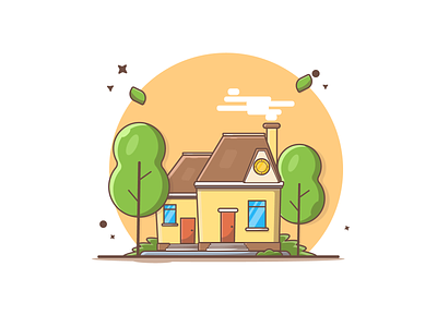 House home house hut illustration landscape landscape design line art lineart tree tree house vector