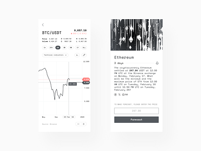 White theme for Paper trading app blockchain chart crypto light mobile app ui mobile ui trading trading app white ui