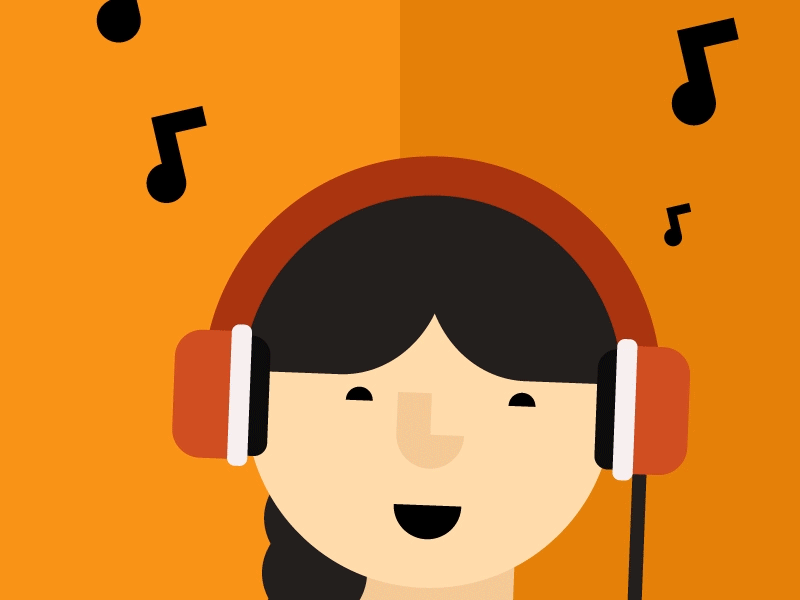 headphones girl aftereffects animation girl headphones illustration