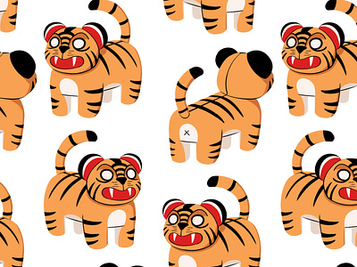 Tigers digital art illustration pattern photoshop tiger tigers wallpaper