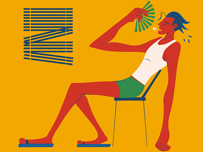 Heat Wave chair digital art heatwave hot illustration sitting sweat sweating