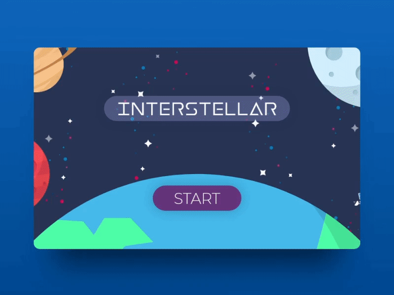 Interstellar-Space travel concept / Adobe XD Autoanimate