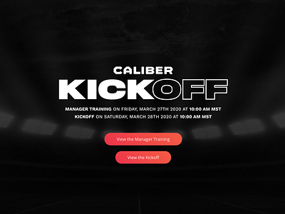 Caliber Kickoff Website