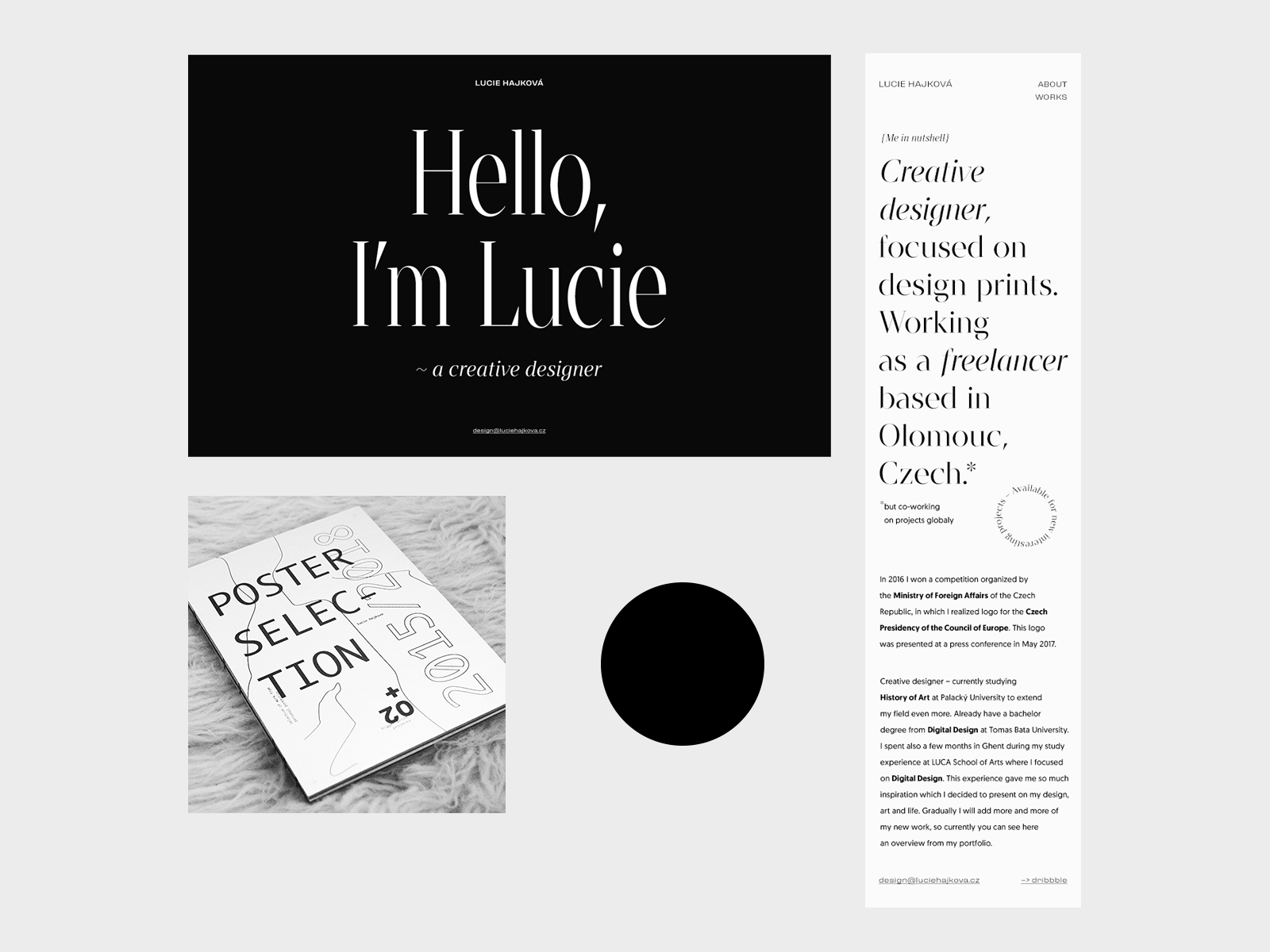 luciehajkova.cz animation czech design digital identity landing page layout minimal personal personal website portfolio simple typography web website