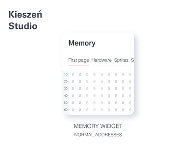 Memory widget (normal addresses) assembly code programming ui