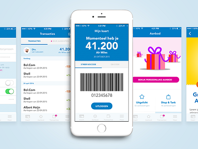 Air Miles - Dutch Loyalty Programme air miles app app screen business data gift illustration ios loyalty mobile settings transactions
